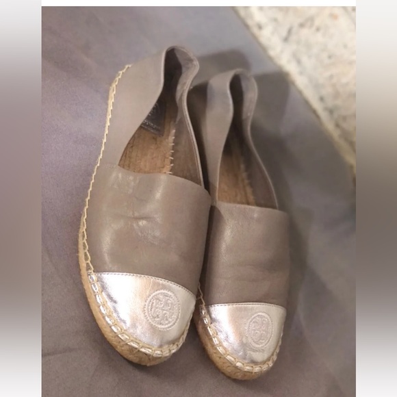 Tory Burch Shoes - Tory Burch leather colorblock captoe Espadrille slip on flat shoe size 8